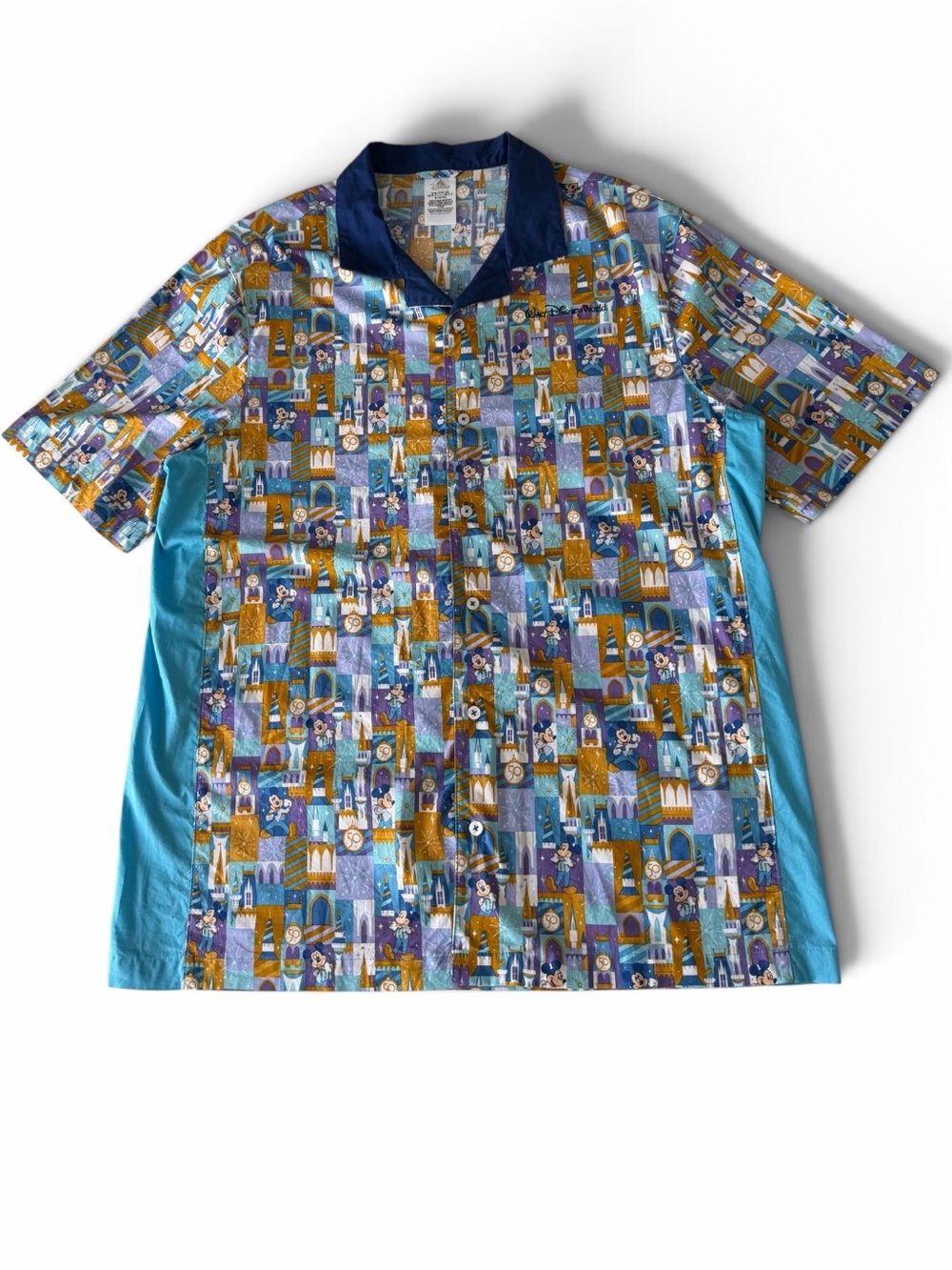 Disney WDW 50th Anniversary It's a Small World Camp Shirt Size L